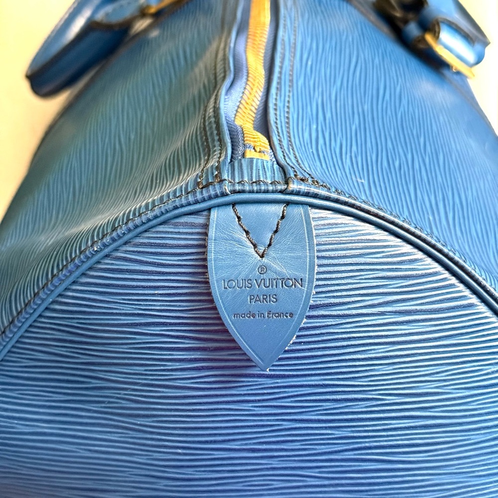 Authentic Louis Vuitton unisex Keepall 60 bag M42946 Toledo blue Epi leather XL - Picture 5 of 16